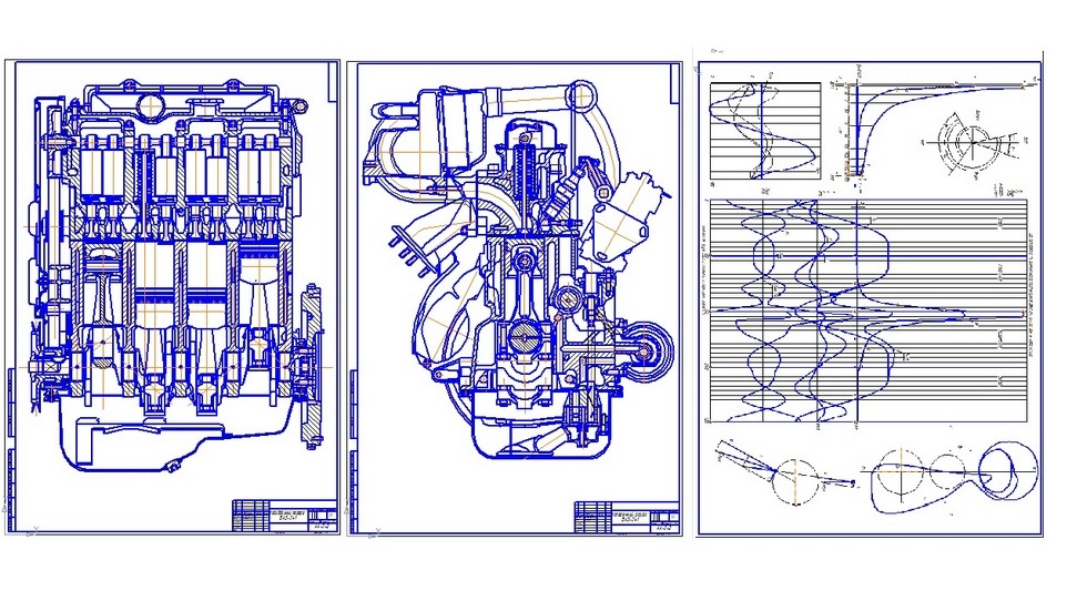 На фото: Чертежи двигателя ВАЗ-341