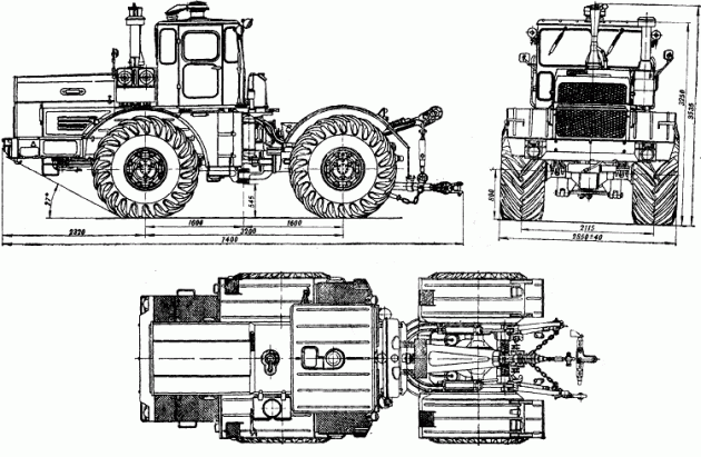 Размеры трактора К-700